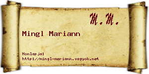 Mingl Mariann névjegykártya
